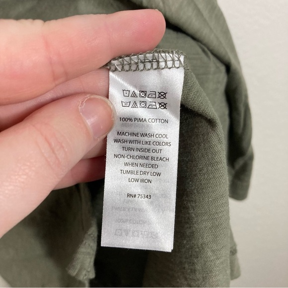 Paraphrase Basic Pima Cotton Tee - Olive Green - Large - Picture 4 of 5